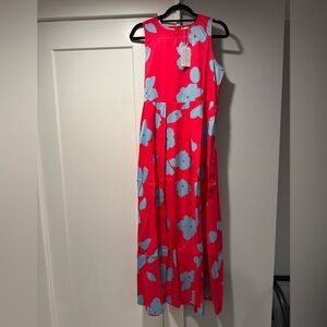 Pink and Blue Floral Maxi Dress
